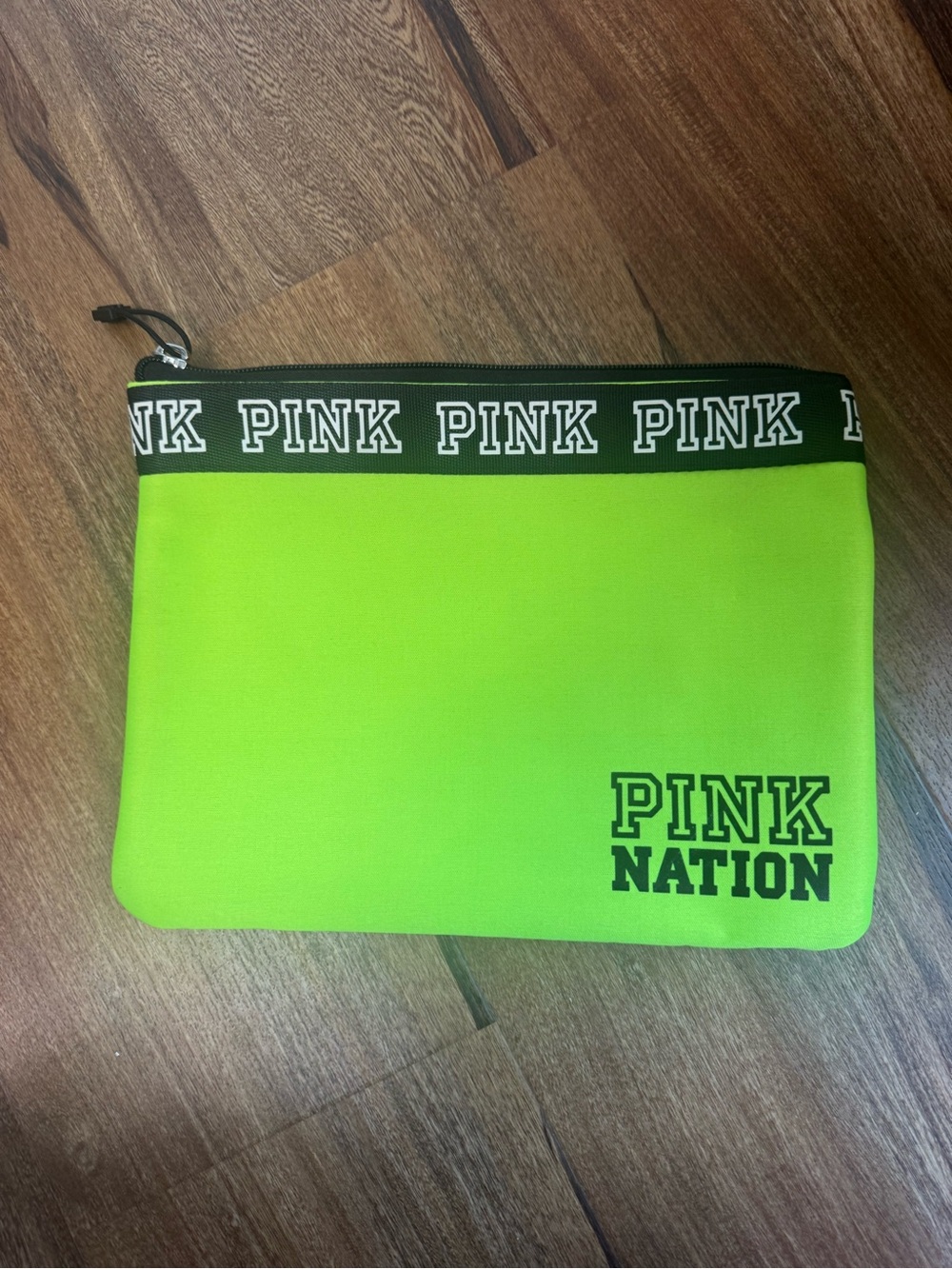 PINK Victoria's Secret Neon Green Pouch - Picture 1 of 2